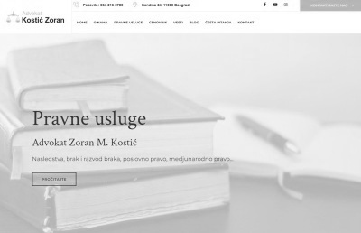 izrada sajta za Advokat Kostic Zoran