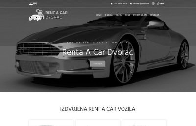 izrada sajta za Rent A Car Dvorac